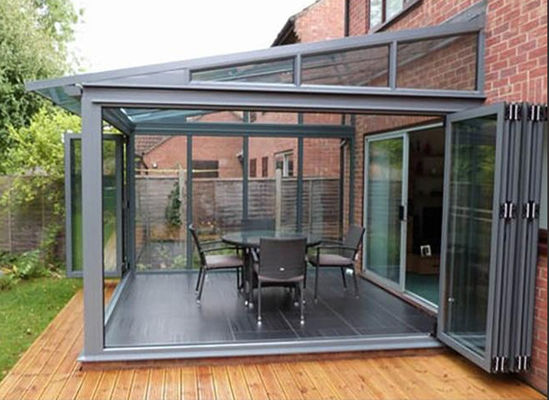 Isolierglas 5mm+12A+5mm Für Villa Außengarten Glashäuser Aluminiumrahmen Einziehbares Sonnenzimmer