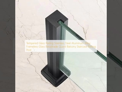 Geländer aus gehärtetem Glas, Edelstahl, Aluminiumlegierung, rahmenlose Glasbalustrade, Schutzgeländer für Balkon- und Treppengeländerpfosten